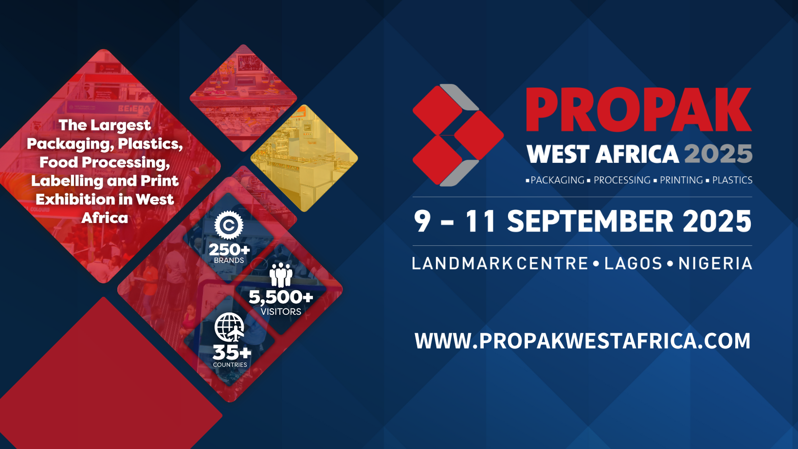 Propak West Africa, September 9-11, Landark Centre, Lagos, Nigeria